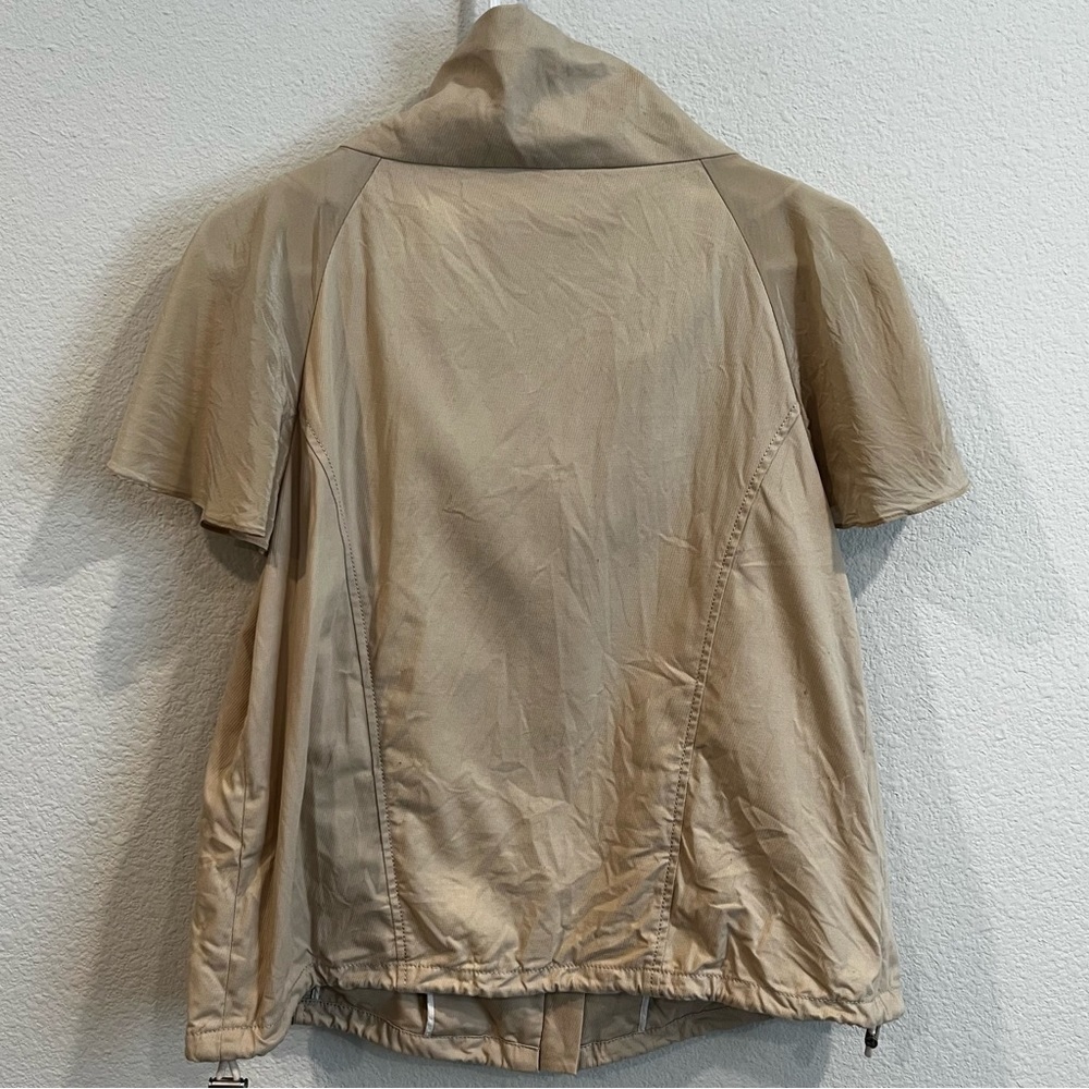 Hanii Y tan silk blend cardigan short sleeve jacket top size 42 - Picture 10 of 13